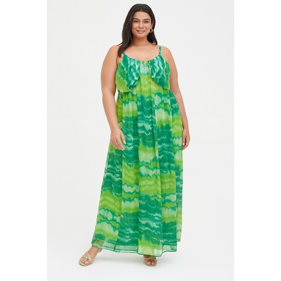 Vasna Womens Dress‎ 2X Aqua Lime Sherbet Color Lined Sheer Beachy Mermaidy Maxi - Picture 1 of 12